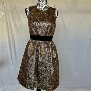 Brooks Brothers Jacquard Empire Dress (Gold, New without Tags)